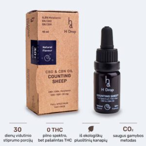 CBD su melatoninu ramiam miegui kaina